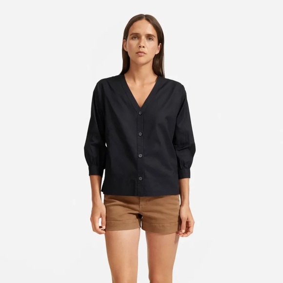 Everlane Silky Cotton Lantern Top size 4 - Picture 1 of 4